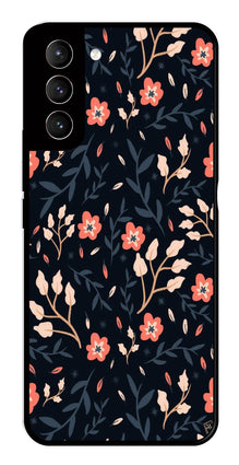 Floral Pattern Metal Mobile Case for Samsung Galaxy S22 Plus 5G