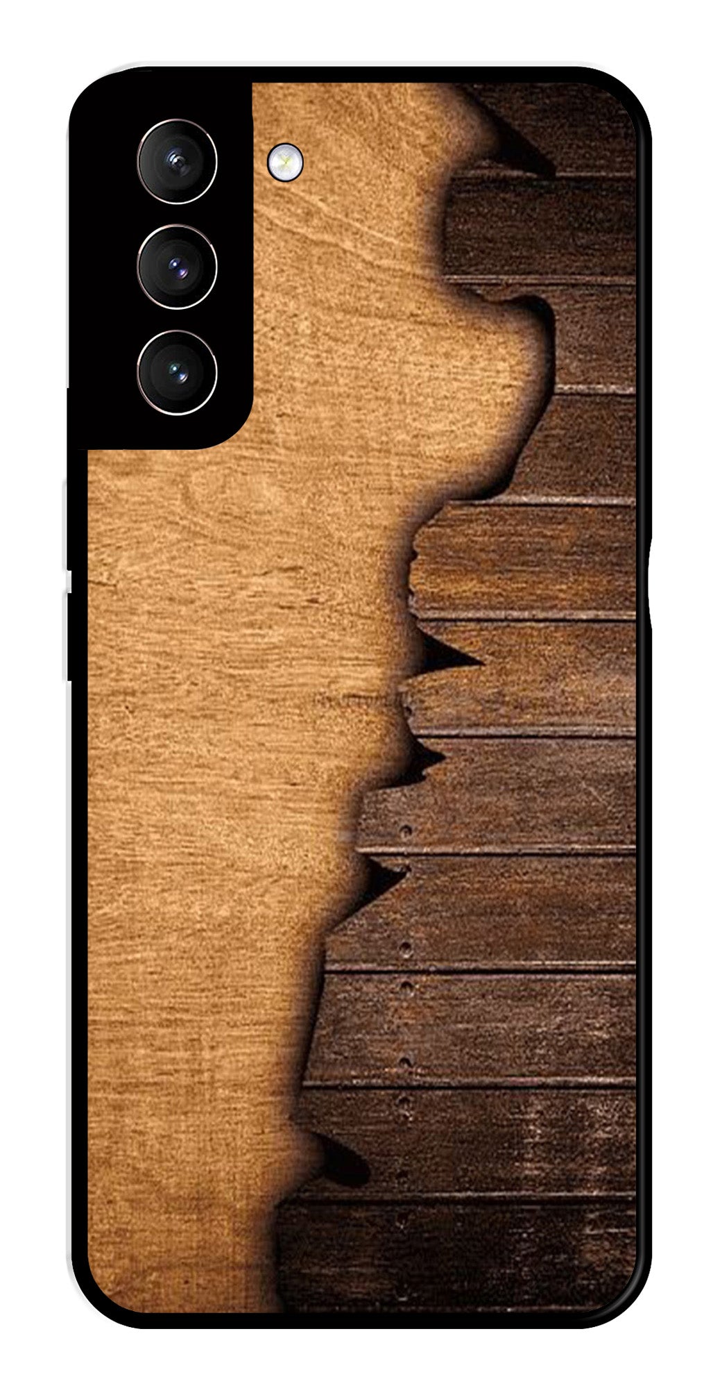 Wooden Design Metal Mobile Case for Samsung Galaxy S22 Plus 5G   (Design No -13)