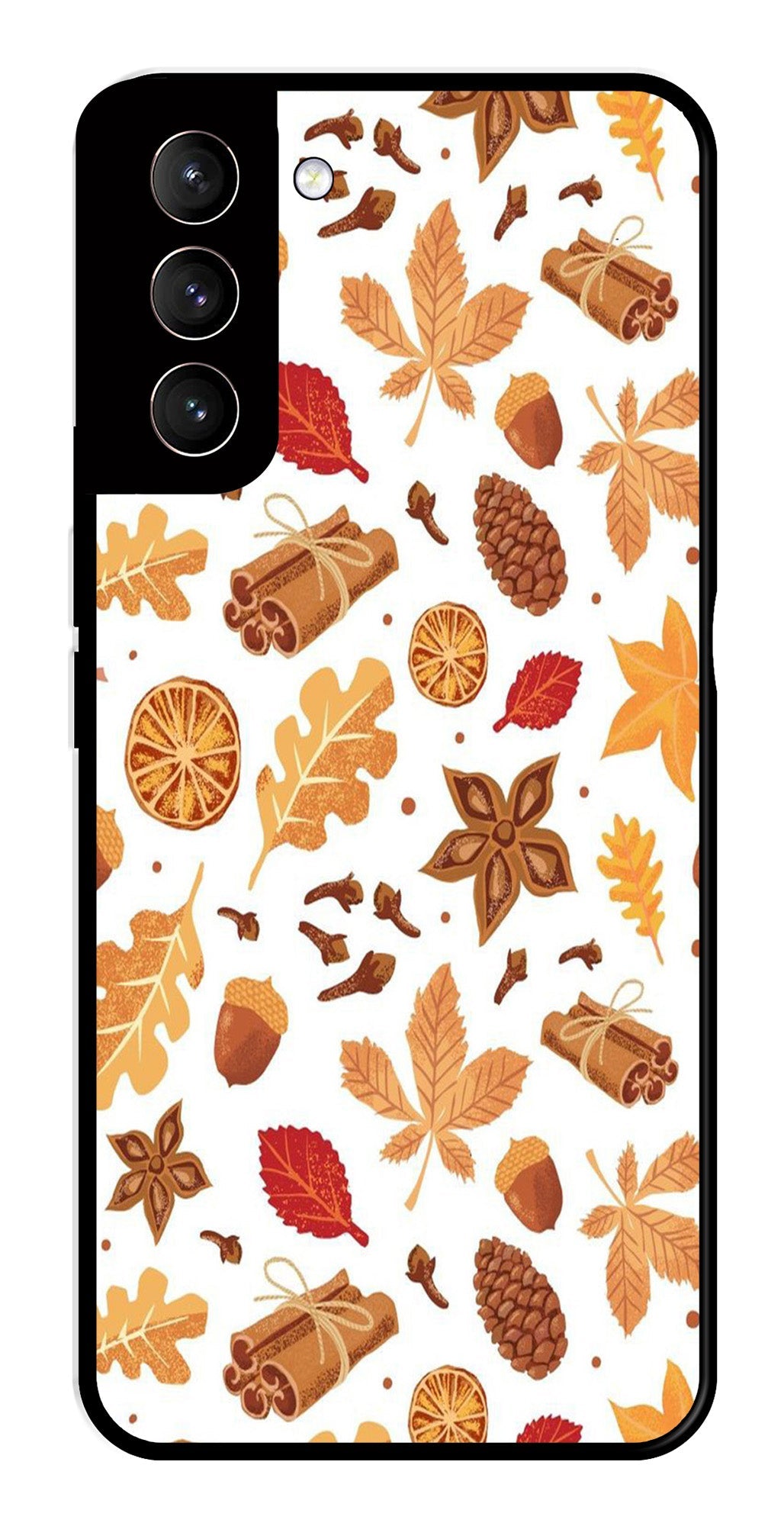 Autumn Leaf Metal Mobile Case for Samsung Galaxy S22 Plus 5G   (Design No -19)