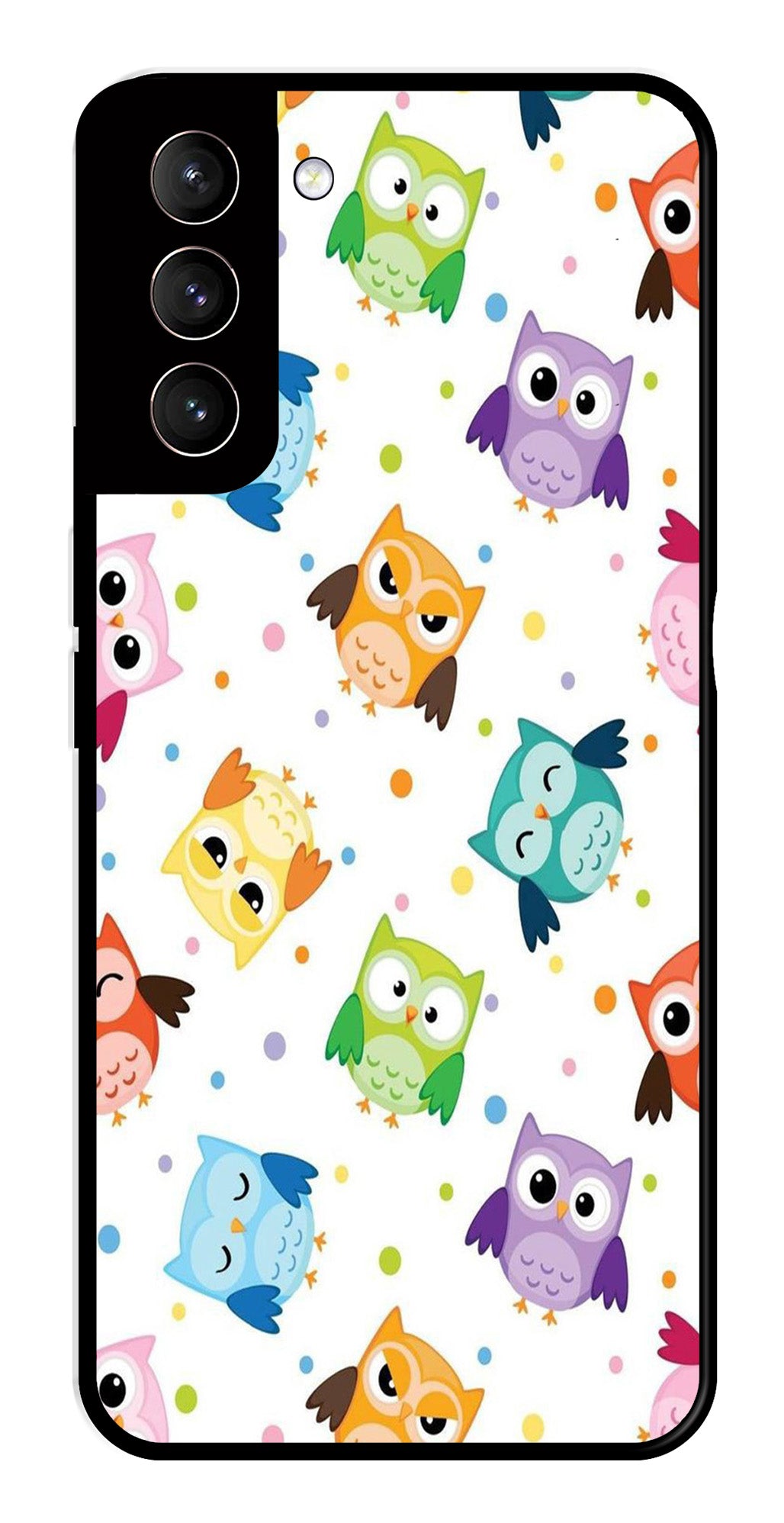 Owls Pattern Metal Mobile Case for Samsung Galaxy S22 Plus 5G   (Design No -20)