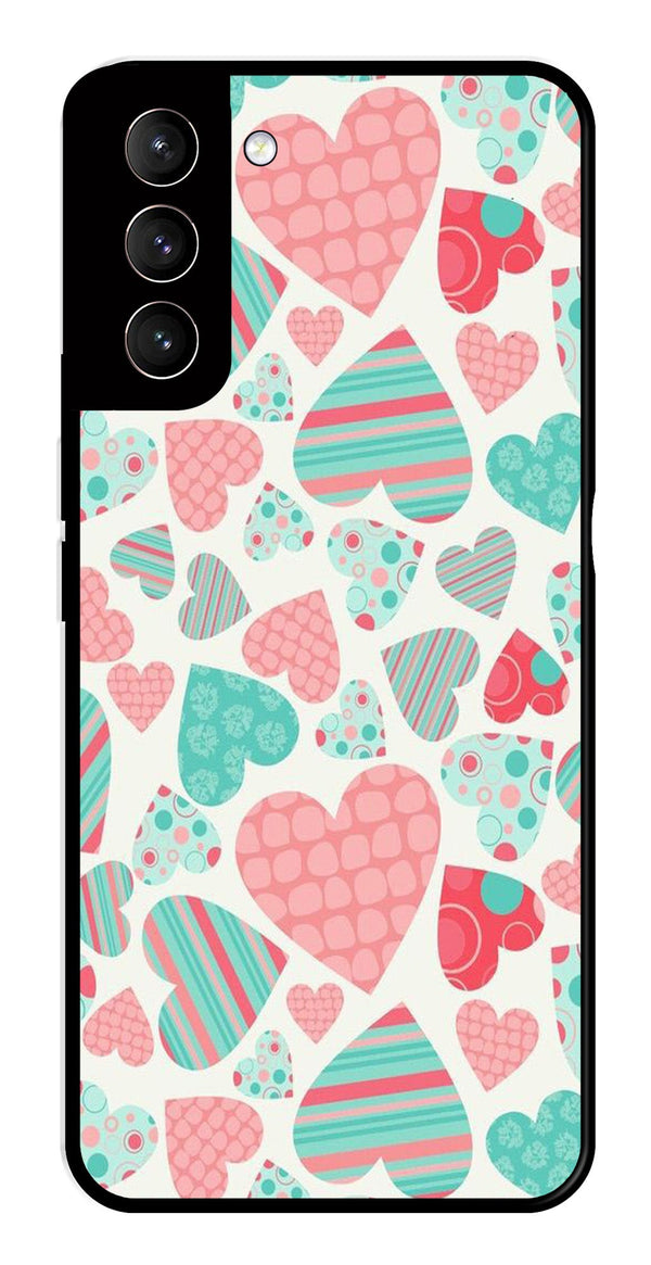 Hearts Pattern Metal Mobile Case for Samsung Galaxy S22 5G   (Design No -22)