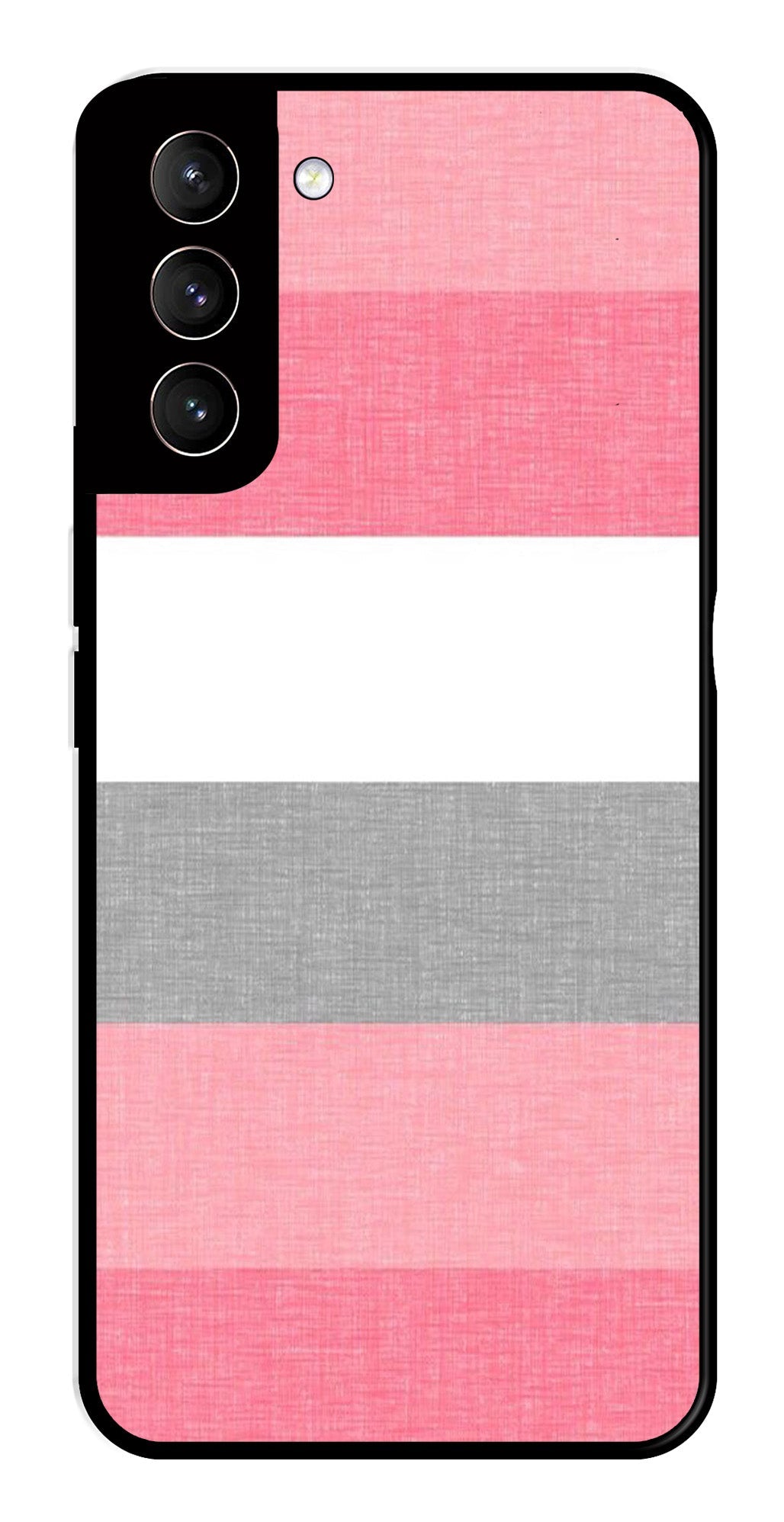Pink Pattern Metal Mobile Case for Samsung Galaxy S22 Plus 5G   (Design No -23)