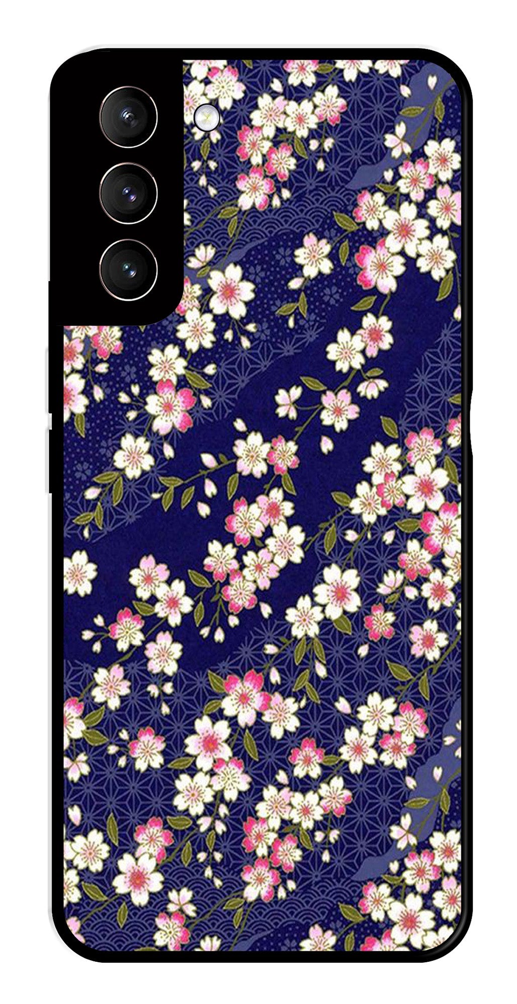 Flower Design Metal Mobile Case for Samsung Galaxy S22 Plus 5G   (Design No -25)