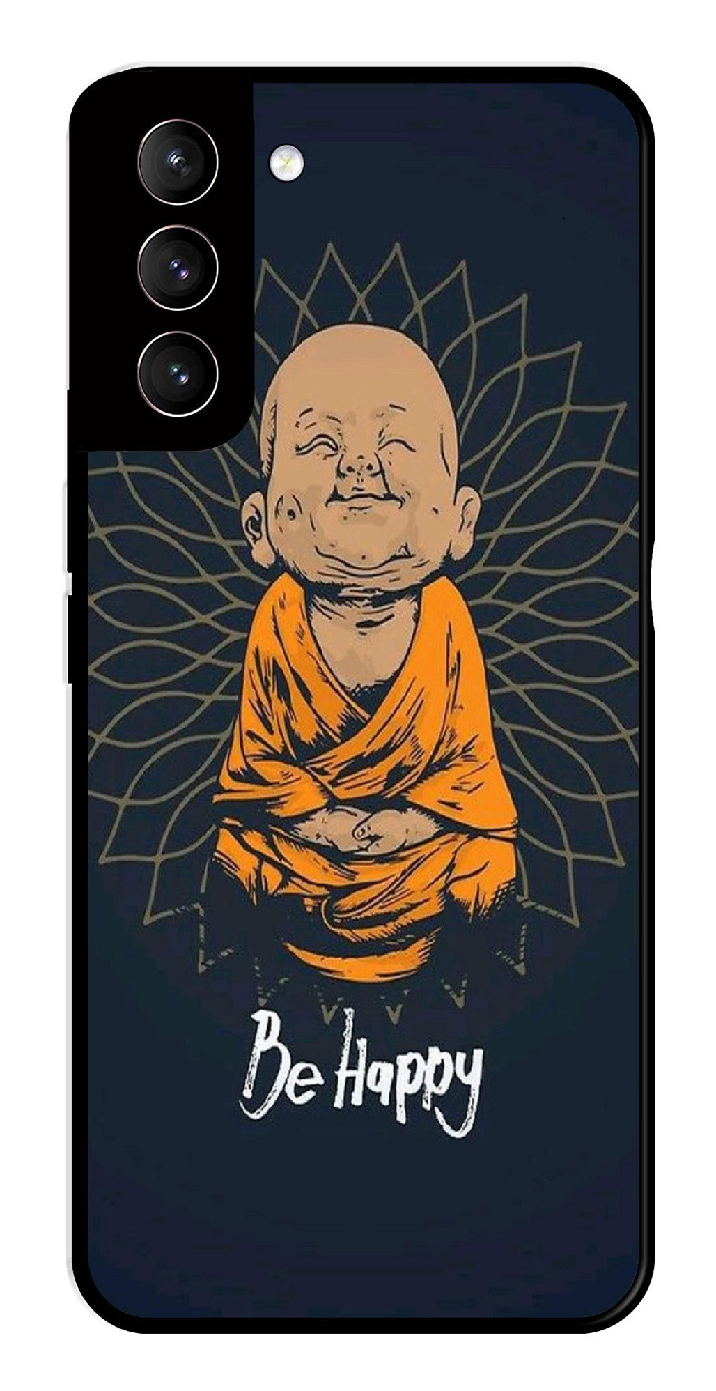 Be Happy Metal Mobile Case for Samsung Galaxy S22 Plus 5G   (Design No -27)