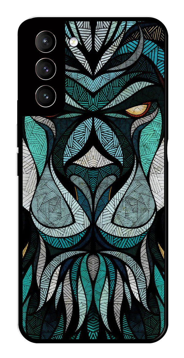 Lion Pattern Metal Mobile Case for Samsung Galaxy S21 Plus 5G   (Design No -40)