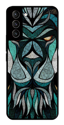 Lion Pattern Metal Mobile Case for Samsung Galaxy S22 Plus 5G