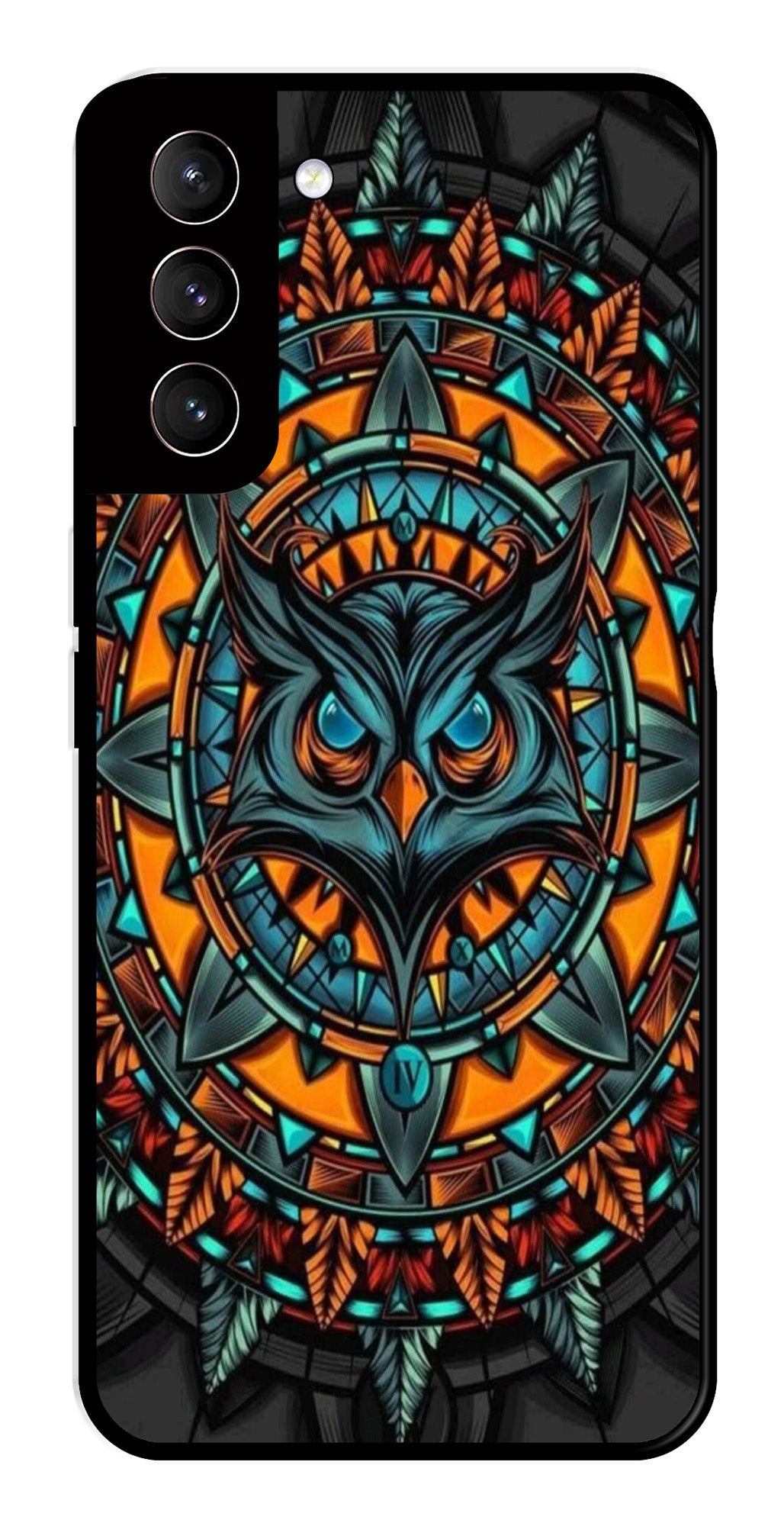 Owl Pattern Metal Mobile Case for Samsung Galaxy S22 Plus 5G   (Design No -42)