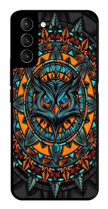 Owl Pattern Metal Mobile Case for Samsung Galaxy S22 Plus 5G