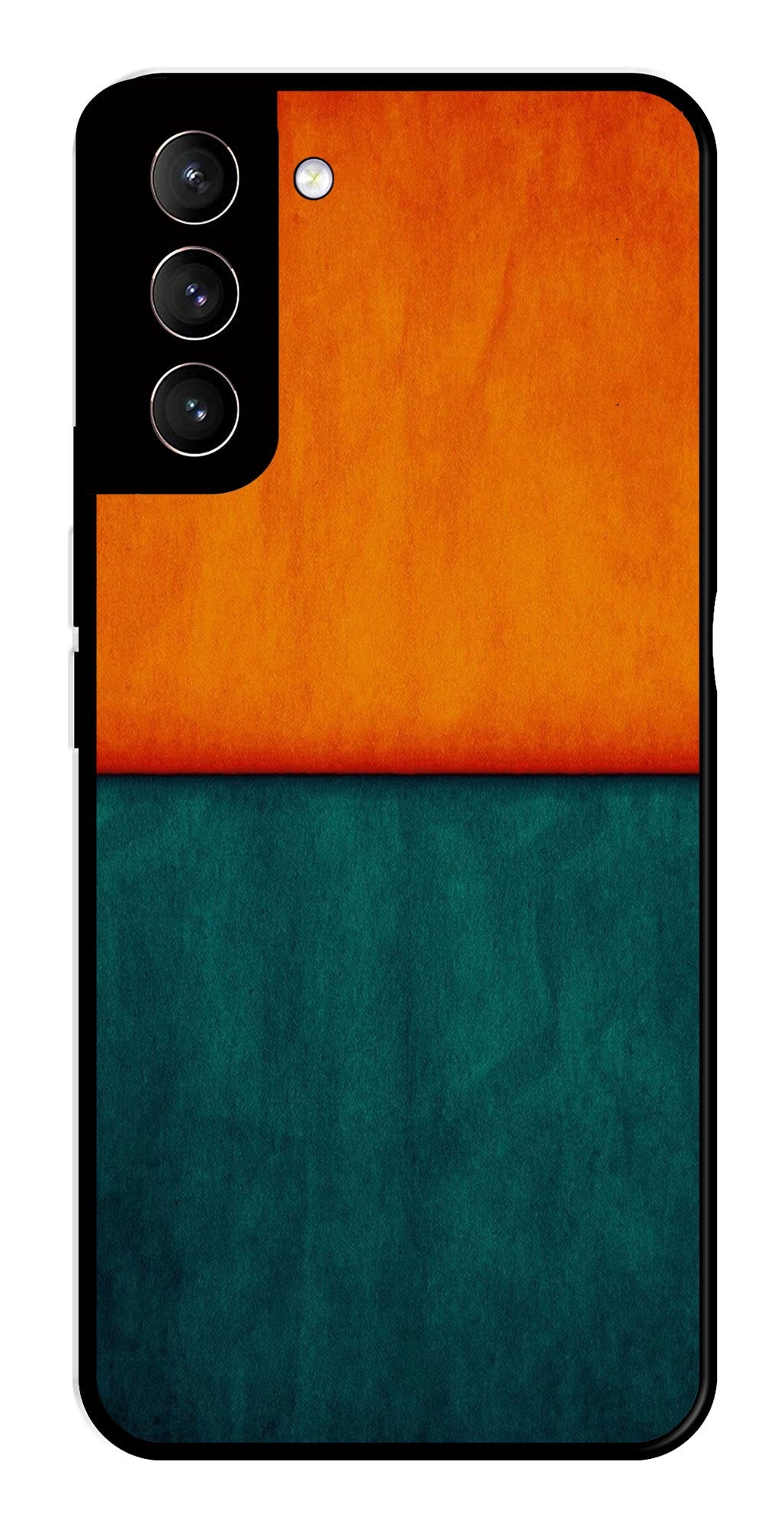 Orange Green Pattern Metal Mobile Case for Samsung Galaxy S22 Plus 5G   (Design No -45)