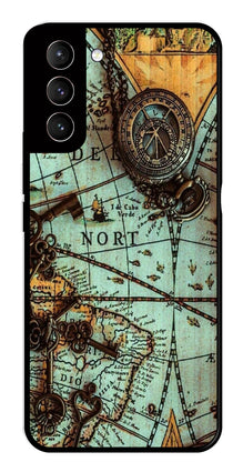 Map Design Metal Mobile Case for Samsung Galaxy S22 Plus 5G