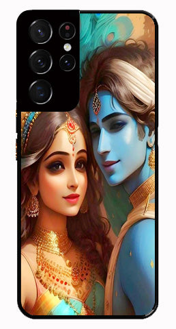 Lord Radha Krishna Metal Mobile Case for Samsung Galaxy S21 Ultra 5G   (Design No -01)