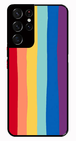 Rainbow MultiColor Metal Mobile Case for Samsung Galaxy S21 Ultra 5G   (Design No -03)