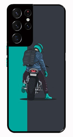 Bike Lover Metal Mobile Case for Samsung Galaxy S21 Ultra 5G   (Design No -05)