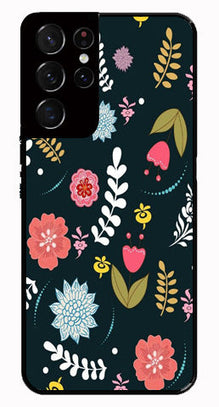 Floral Pattern2 Metal Mobile Case for Samsung Galaxy S21 Ultra 5G