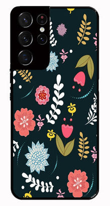 Floral Pattern2 Metal Mobile Case for Samsung Galaxy S21 Ultra 5G