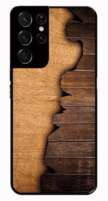 Wooden Design Metal Mobile Case for Samsung Galaxy S21 Ultra 5G
