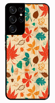 Leafs Design Metal Mobile Case for Samsung Galaxy S21 Ultra 5G