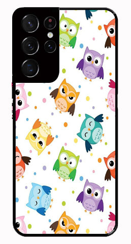 Owls Pattern Metal Mobile Case for Samsung Galaxy S21 Ultra 5G   (Design No -20)