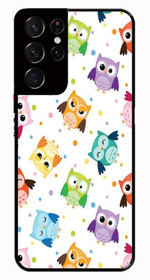 Owls Pattern Metal Mobile Case for Samsung Galaxy S21 Ultra 5G