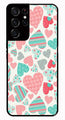 Hearts Pattern Metal Mobile Case for Samsung Galaxy S21 Ultra 5G   (Design No -22)