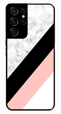 Marble Design Metal Mobile Case for Samsung Galaxy S21 Ultra 5G   (Design No -24)