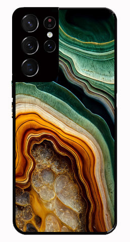 Marble Design Metal Mobile Case for Samsung Galaxy S21 Ultra 5G   (Design No -28)
