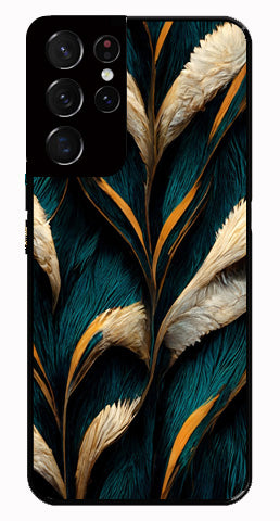 Feathers Metal Mobile Case for Samsung Galaxy S21 Ultra 5G   (Design No -30)