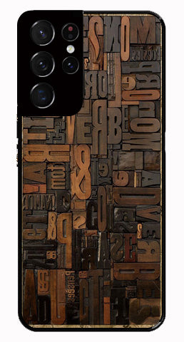 Alphabets Metal Mobile Case for Samsung Galaxy S21 Ultra 5G   (Design No -32)