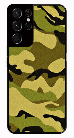 Army Pattern Metal Mobile Case for Samsung Galaxy S21 Ultra 5G   (Design No -35)
