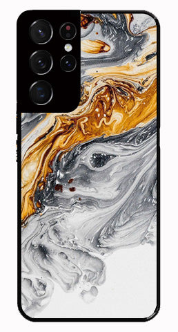 Marble Pattern Metal Mobile Case for Samsung Galaxy S21 Ultra 5G   (Design No -36)