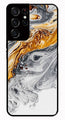 Marble Pattern Metal Mobile Case for Samsung Galaxy S21 Ultra 5G   (Design No -36)
