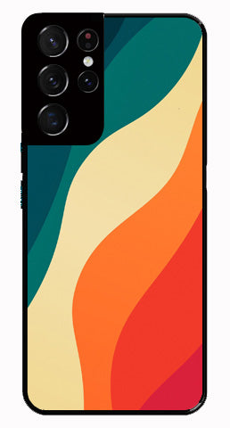 Muted Rainbow Metal Mobile Case for Samsung Galaxy S21 Ultra 5G   (Design No -39)