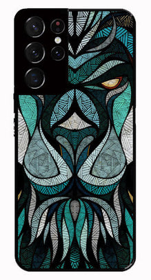 Lion Pattern Metal Mobile Case for Samsung Galaxy S21 Ultra 5G