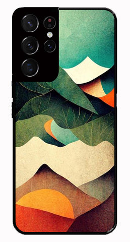MultiColor Pattern Metal Mobile Case for Samsung Galaxy S21 Ultra 5G   (Design No -43)