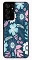 Flower Leaves Design Metal Mobile Case for Samsung Galaxy S21 Ultra 5G   (Design No -50)