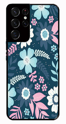 Flower Leaves Design Metal Mobile Case for Samsung Galaxy S21 Ultra 5G
