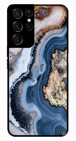 Marble Design Metal Mobile Case for Samsung Galaxy S21 Ultra 5G   (Design No -53)