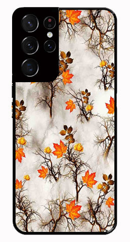 Autumn leaves Metal Mobile Case for Samsung Galaxy S21 Ultra 5G   (Design No -55)