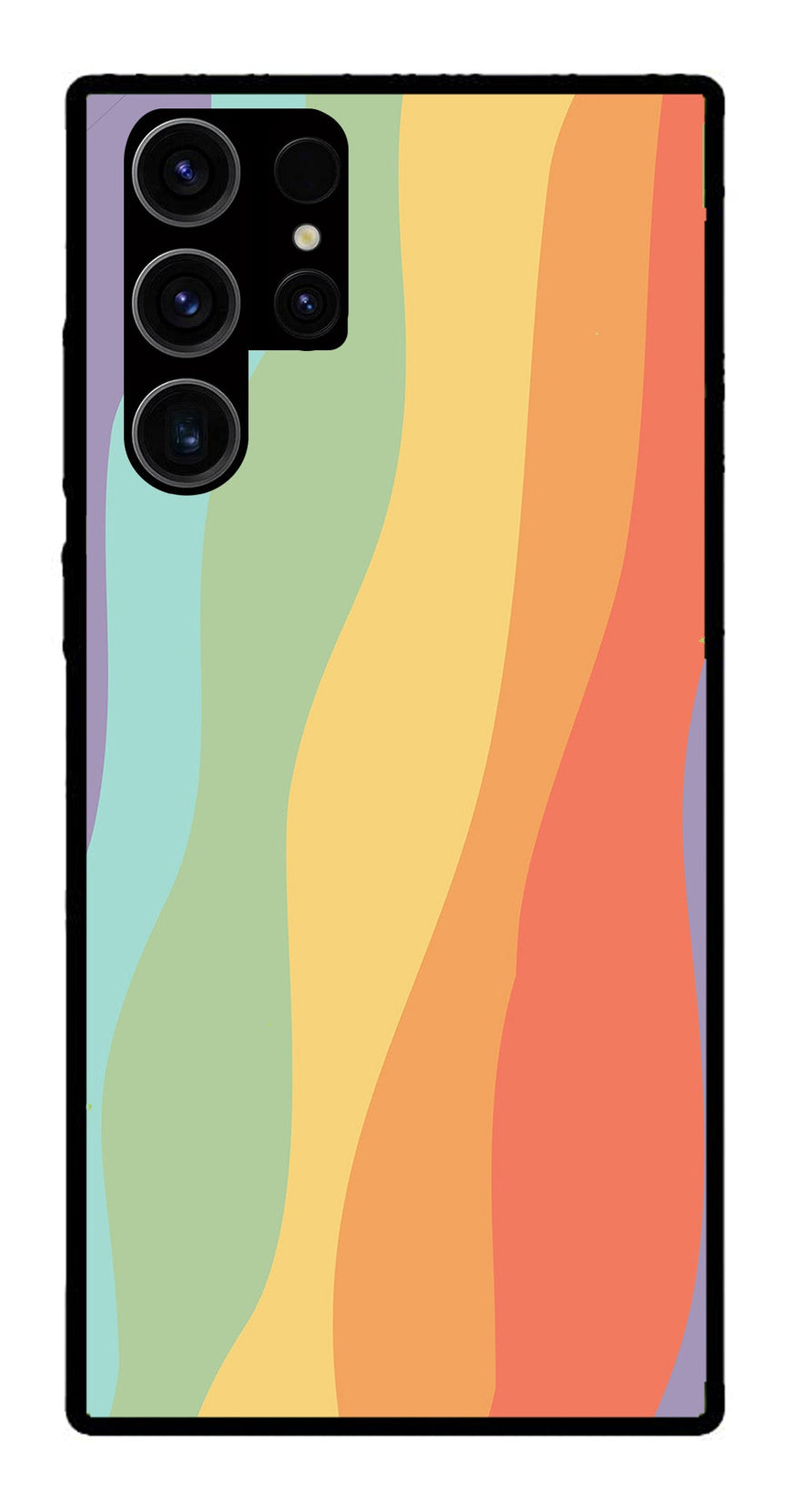 Muted Rainbow Metal Mobile Case for Samsung Galaxy S23 Ultra 5G   (Design No -02)