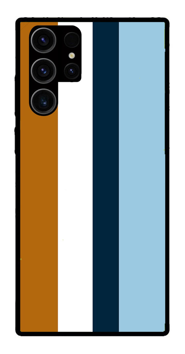 MultiColor Pattern Metal Mobile Case for Samsung Galaxy S22 Ultra 5G   (Design No -17)