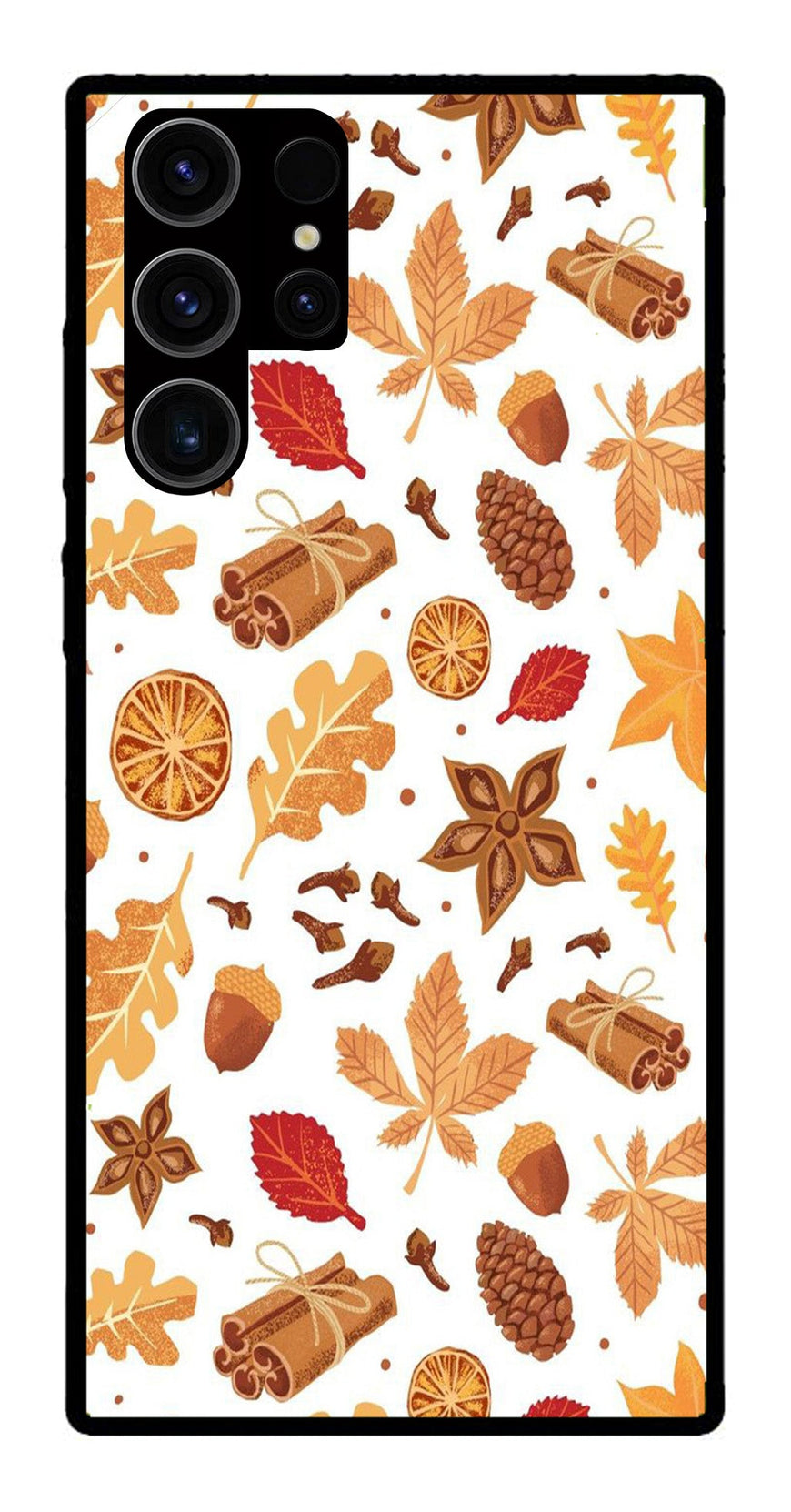 Autumn Leaf Metal Mobile Case for Samsung Galaxy S23 Ultra 5G   (Design No -19)