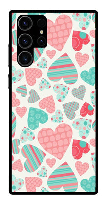 Hearts Pattern Metal Mobile Case for Samsung Galaxy S22 Ultra 5G
