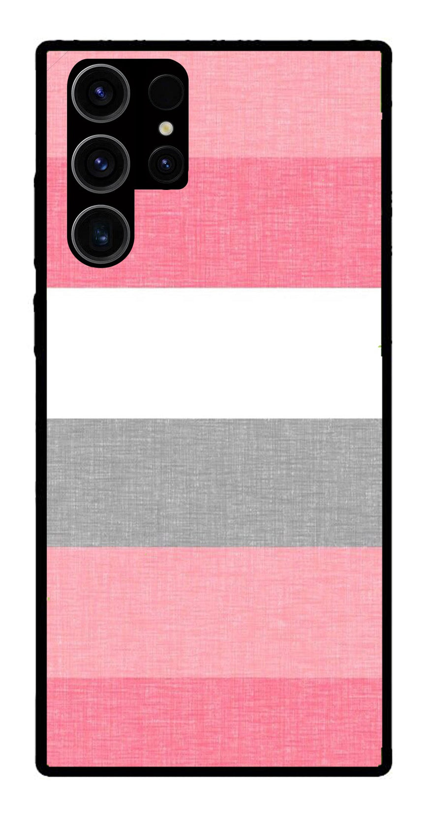 Pink Pattern Metal Mobile Case for Samsung Galaxy S23 Ultra 5G   (Design No -23)