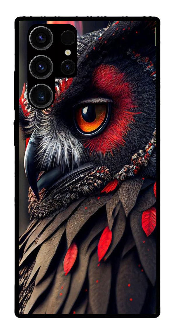 Owl Design Metal Mobile Case for Samsung Galaxy S23 Ultra 5G   (Design No -26)