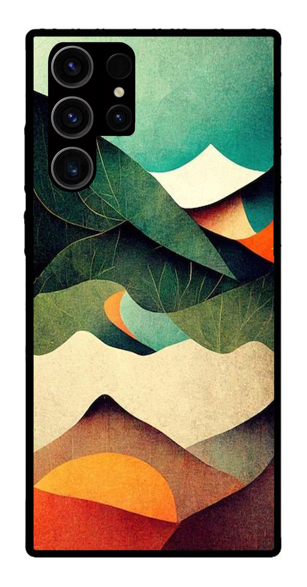 MultiColor Pattern Metal Mobile Case for Samsung Galaxy S22 Ultra 5G   (Design No -43)