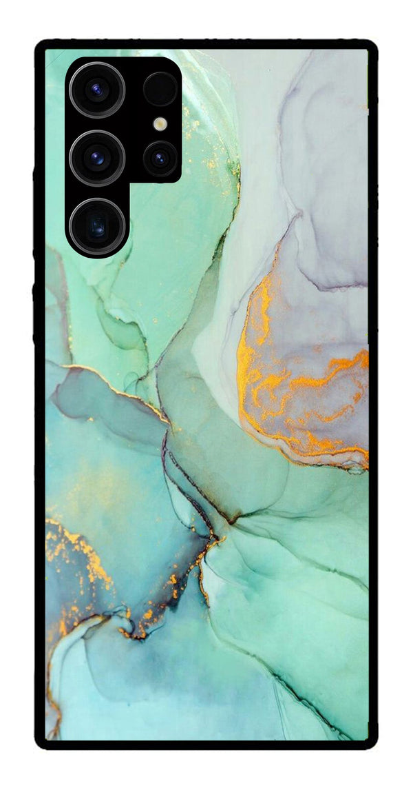 Marble Design Metal Mobile Case for Samsung Galaxy S23 Ultra 5G   (Design No -46)