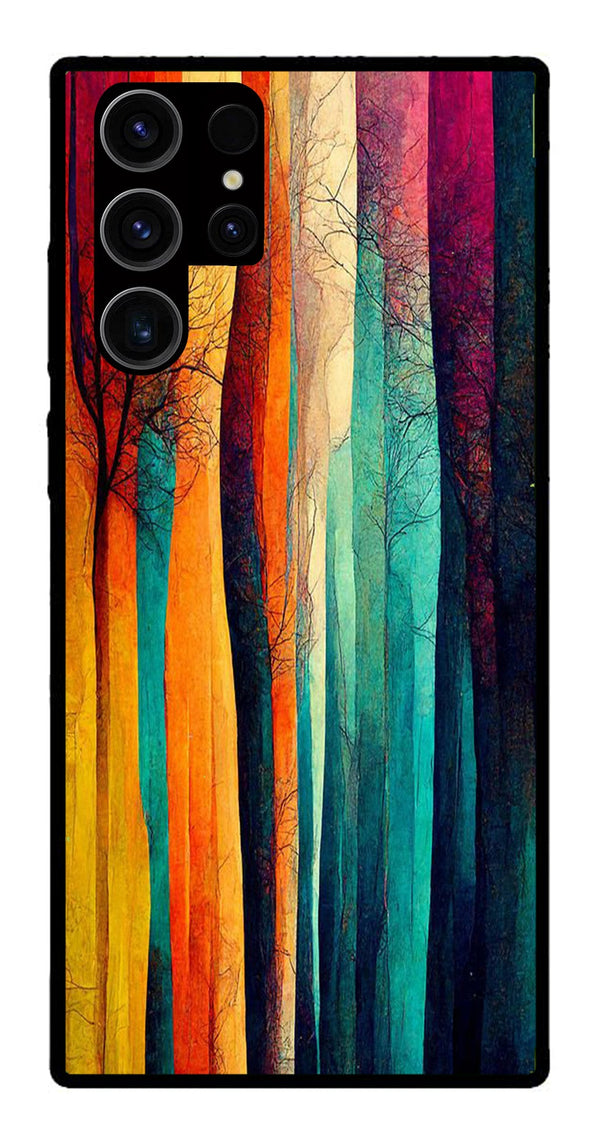 Modern Art Colorful Metal Mobile Case for Samsung Galaxy S22 Ultra 5G   (Design No -47)