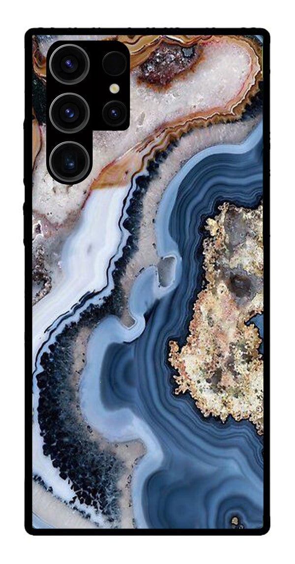 Marble Design Metal Mobile Case for Samsung Galaxy S23 Ultra 5G   (Design No -53)