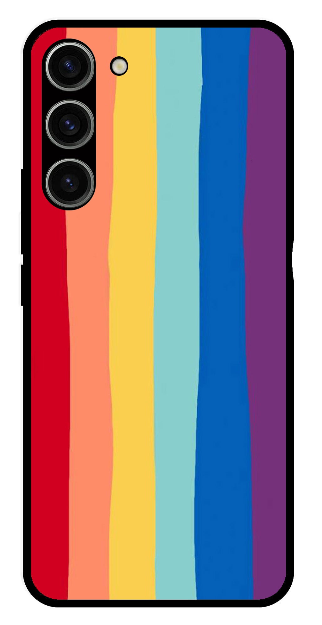 Rainbow MultiColor Metal Mobile Case for Samsung Galaxy S23 Plus 5G   (Design No -03)