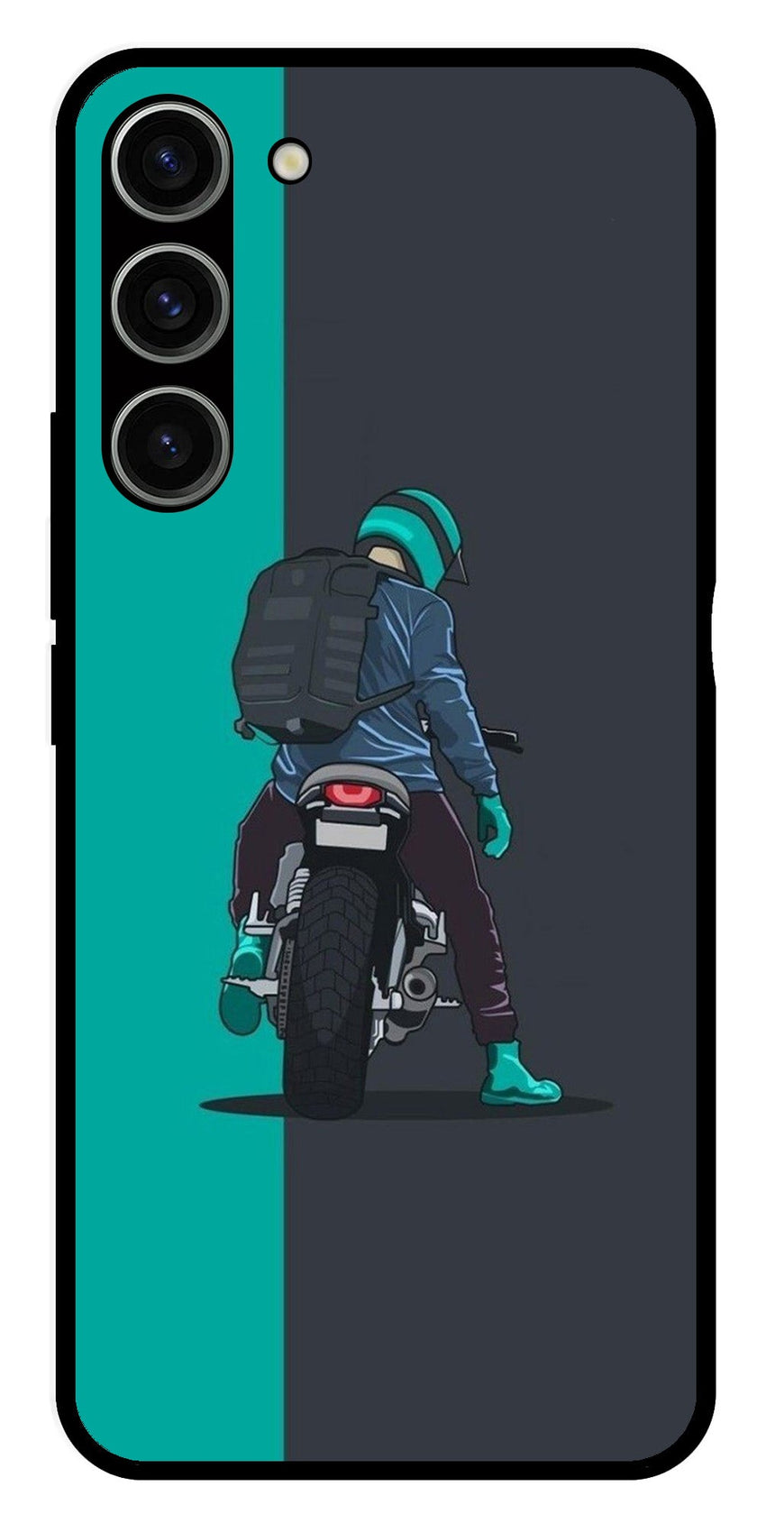 Bike Lover Metal Mobile Case for Samsung Galaxy S23 5G   (Design No -05)